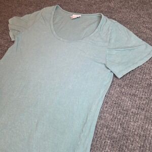 LuLaRoe Classic T Shirt Womens Small Teal Green 100% Cotton High Low Scoop Neck